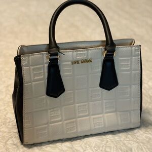 Steve Madden Elegant Black and Cream Satchel